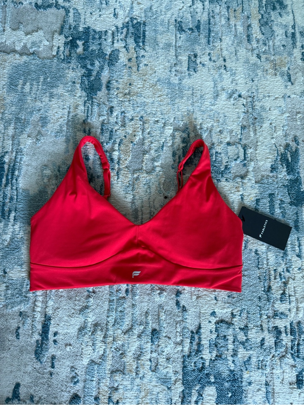 Fabletics Bright Red V-Neck Bralette with Adjustable Straps